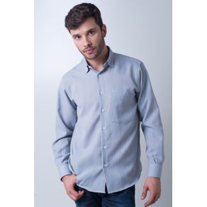 Camisa Casual Masculina Tradicional Microfibra Cinza F06208a 01