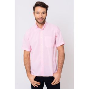 Camisa Casual Masculina Tradicional Microfibra Rosa 011 08228 01