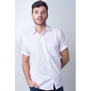 Camisa Casual Masculina Tradicional Microfibra Rosa F06208a 01