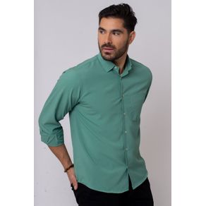 Camisa Casual Masculina Tradicional Microfibra Verde 061 08202 01