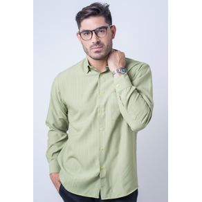 Camisa Casual Masculina Tradicional Microfibra Verde Claro F06208a 04