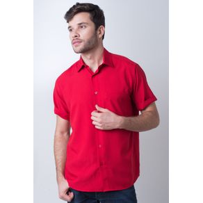 Camisa Casual Masculina Tradicional Microfibra Vermelho F06208a 01