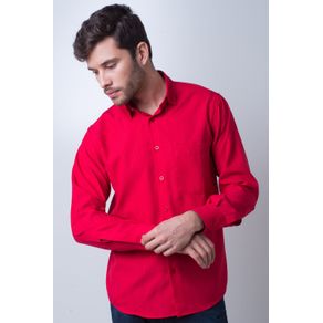 Camisa Casual Masculina Tradicional Microfibra Vermelho F06208a 01