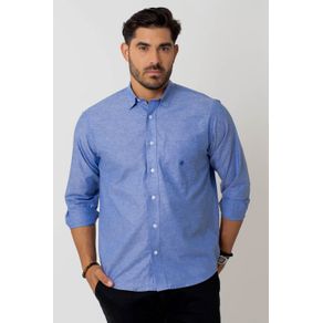 Camisa Casual Masculina Tradicional Oxford Azul Claro F02090a 03