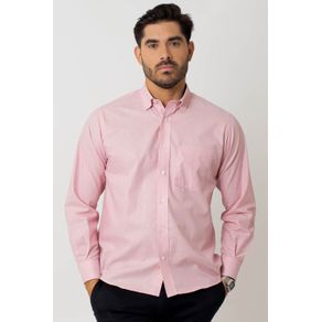 Camisa Casual Masculina Tradicional Oxford Rosa F02090a 01