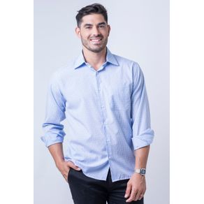 Camisa Casual Masculina Tradicional Passa Fácil Azul Claro F05694a 01