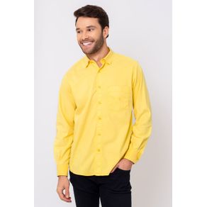 Camisa Casual Masculina Tradicional Tencel Amarelo 530 08352 01