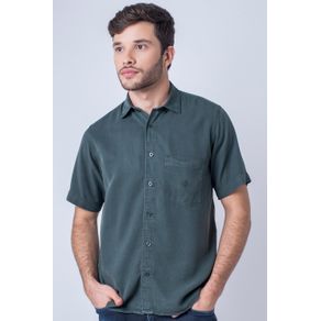 Camisa Casual Masculina Tradicional Tencel Verde F06020a 01