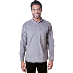 Camisa Casual Masculina Tradicional Veludo Cinza F01517a 02