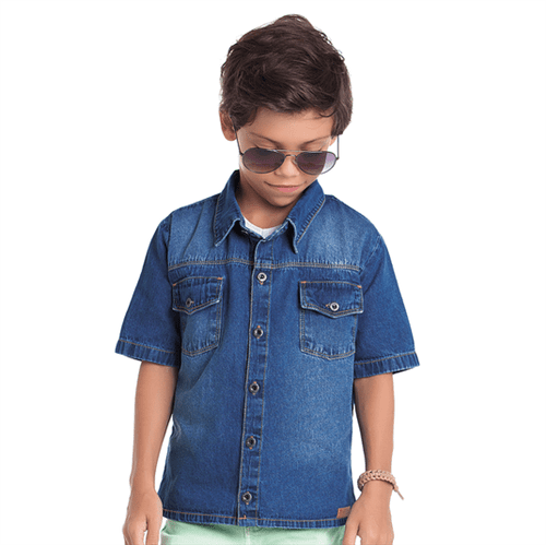 Camisa Cata-Vento Infantil Jeans Claro 04