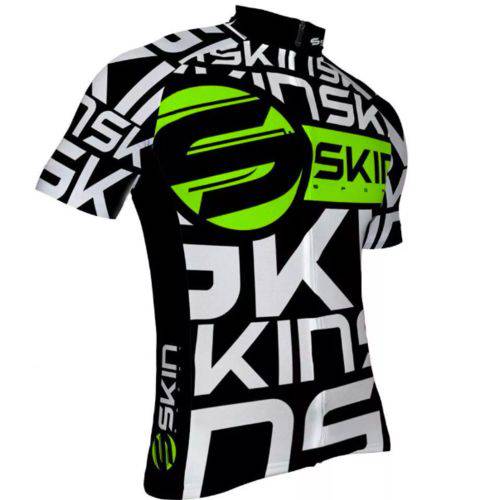 Camisa Ciclismo Masculina Skin Preto/Branco/Verde M
