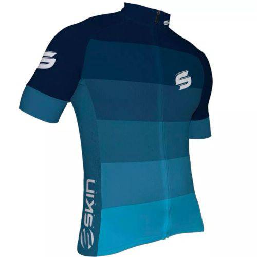 Camisa Ciclismo Skin Azul/Verde 2018 M