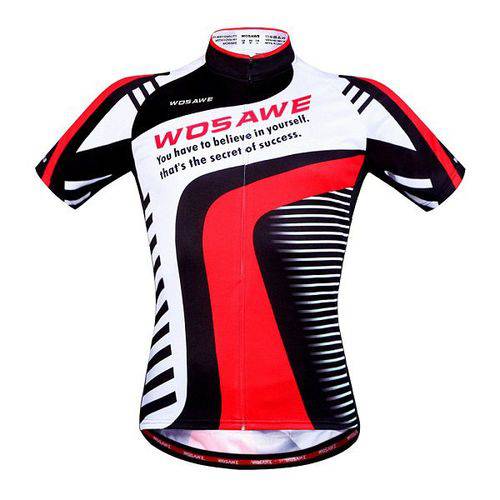 Camisa Ciclismo Wosawe Masculina Branco/preto/vermelho Bc290
