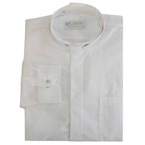 Camisa Clerical Romana Manga Longa Branco