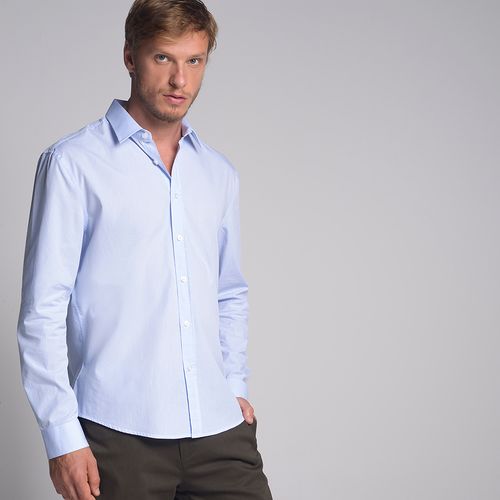 Camisa Comfort Xadrez Azul - M
