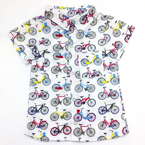 Camisa de Bolso para Bebê Menino com Estampa de Bicicleta