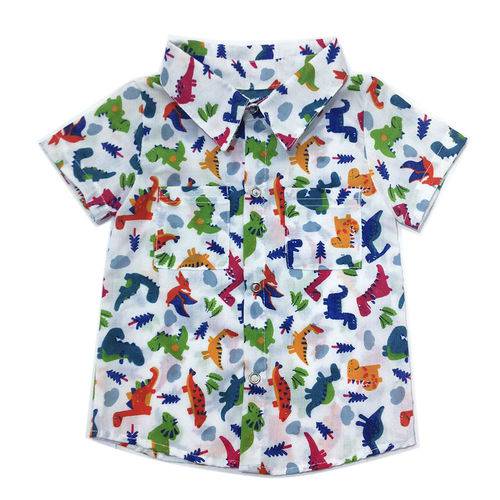 Camisa de Bolso para Bebê Menino com Estampa de Dinossauro
