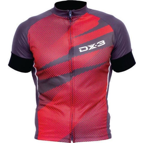 Camisa de Ciclismo Montop DX3 - Masculina - Cinza / Vermelho
