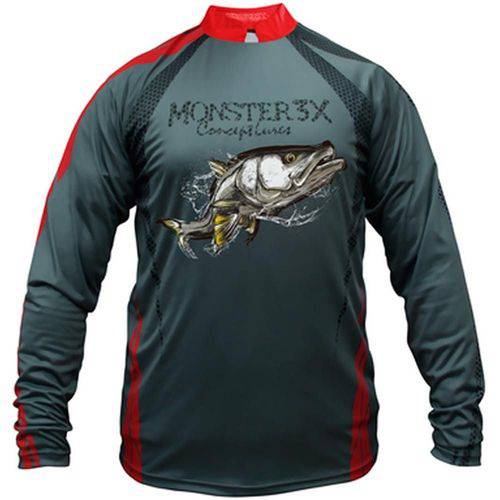 Camisa de Pesca Monster 3x New Fish 04 Robalo com Proteção Solar Uv