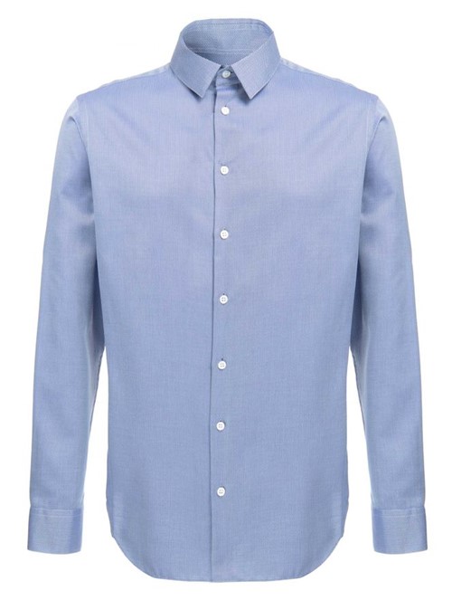 Camisa Estampada de Algodão Azul Cobalto Camisa Azul Cobalto Tamanho 45
