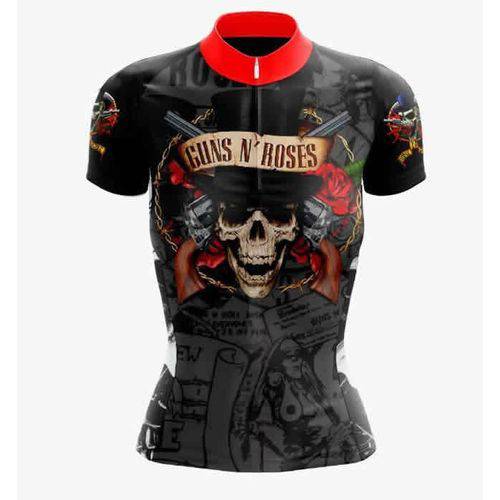Camisa Feminina Guns N Roses Ciclismo Preta