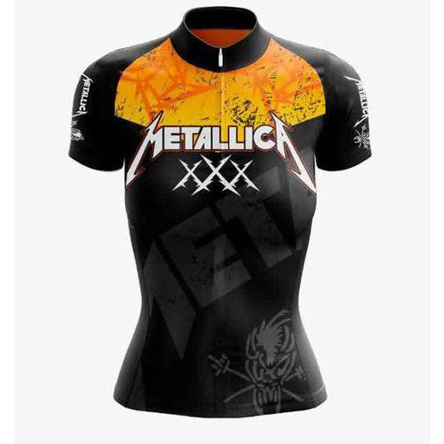 Camisa Feminina Metallica Ciclismo Preta