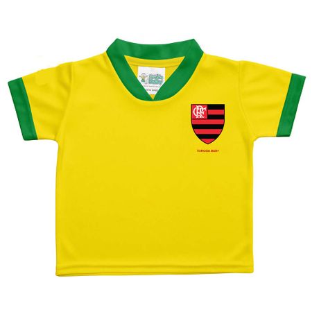 Camisa Flamengo Brasil Bebê Torcida Baby P