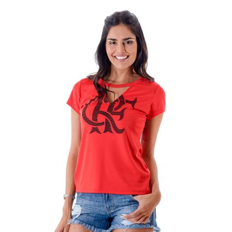 Camisa Flamengo Feminina Chocker GG - VERMELHA