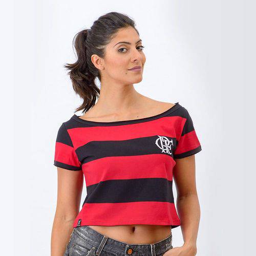 Camisa Flamengo Feminina Retrô Baby Look Cropped