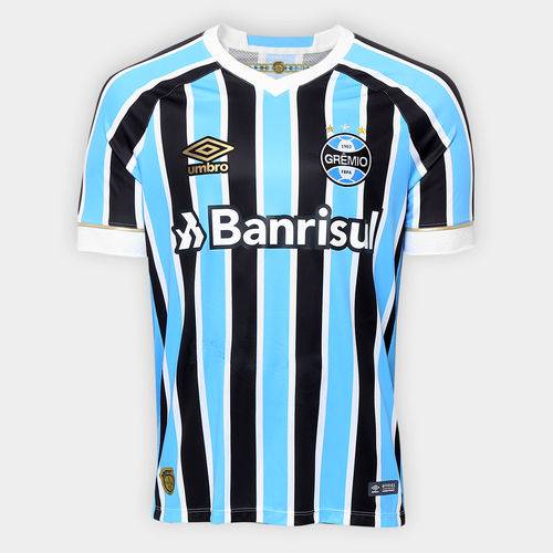 Camisa Grêmio I 18/19 S/n° Torcedor Umbro Masculina - Azul e Preto - Tamanho G