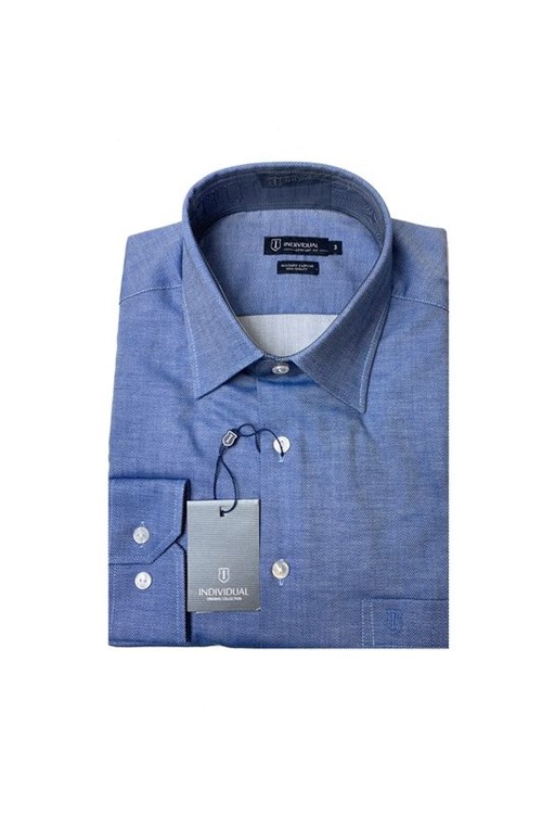 Camisa Individual Comfort Fit com Bolso Azul Tam. 2