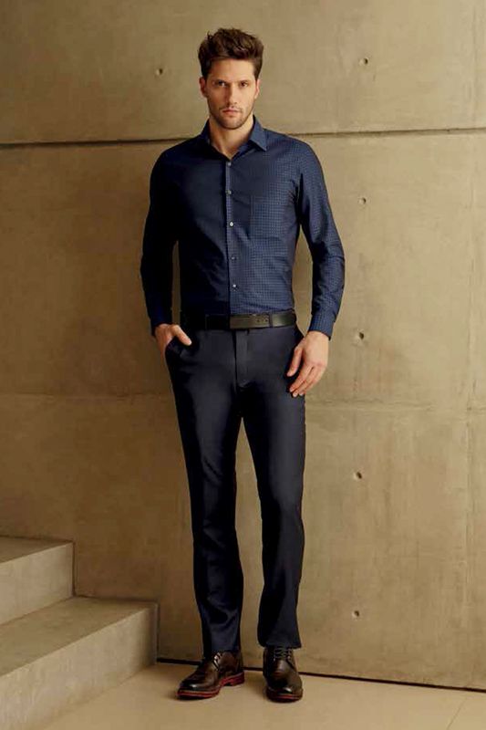 Camisa Individual Comfort Fit com Bolso Premium Azul Tam. 2