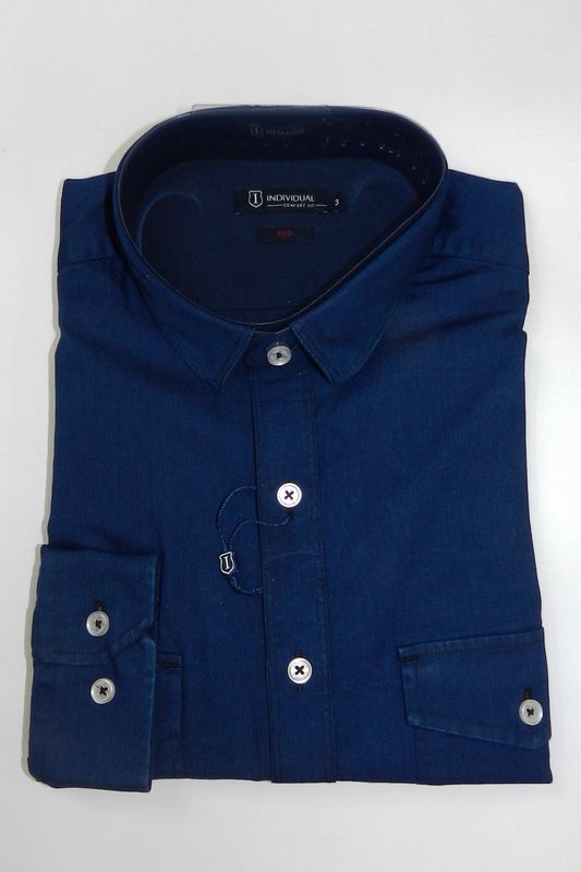 Camisa Individual Comfort Fit Indigo Azul Tam. 03