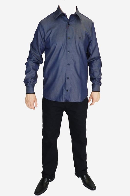 Camisa Individual Slim Fit Azul Tam. 2