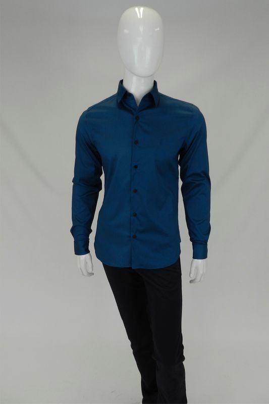 Camisa Individual Super Slim Fit Azul Petroleo Tam. 04