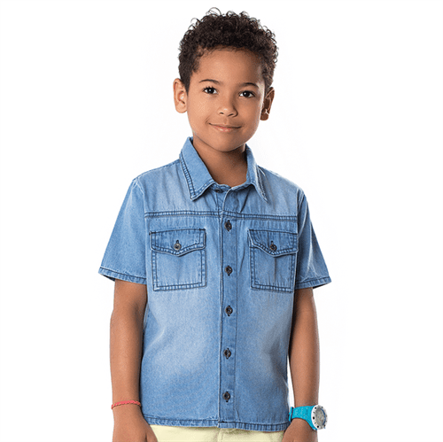 Camisa Infantil Cata-Vento Jeans Claro 04