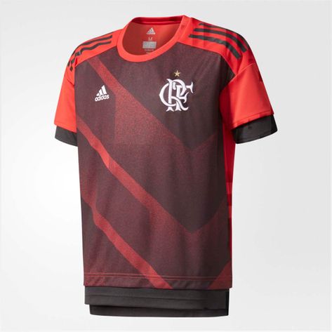 Camisa Infantil Flamengo Pré Jogo Vermelho Adidas 2017 7 - 8 Anos