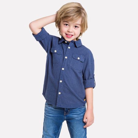 Camisa Jeans Infantil Masculina Milon 11483.JEANS.12