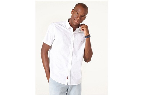 Camisa Jeanswear Slim Hibisco Branco - Branco - P