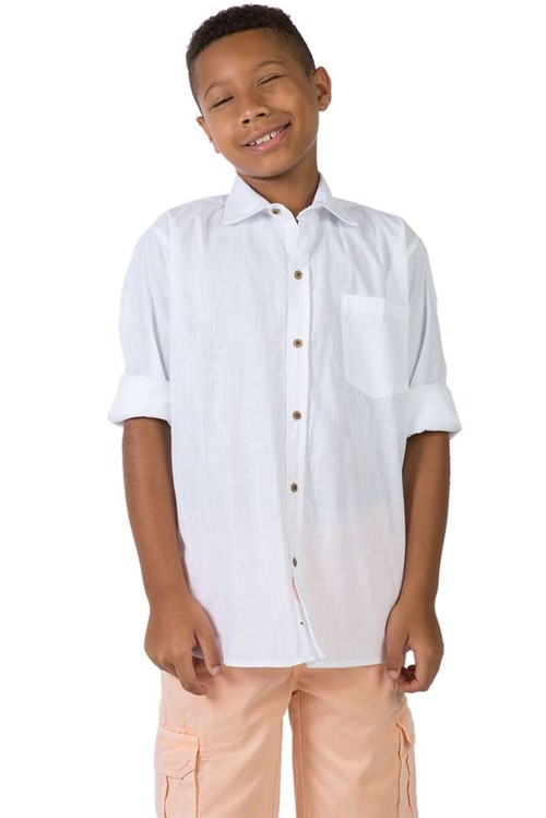 Camisa Listrada Infantil Masculino Branco BRANCO/08