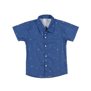 Camisa Manga Curta Infantil para Menino - Azul 1