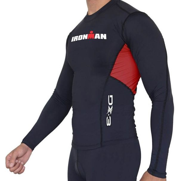 Camisa Manga Longa de Ultra Compressão DX3 X-Pro IRONMAN - Masculino - Preto / Vermelho