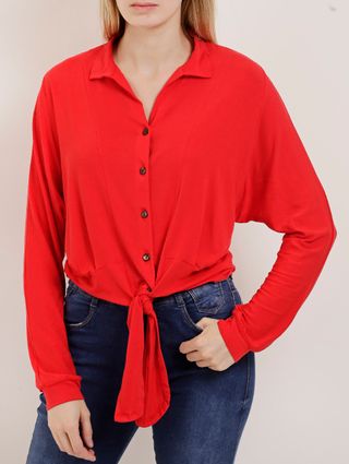 Camisa Manga Longa Feminina Autentique Vermelho