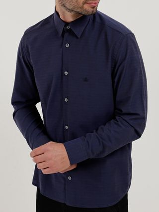 Camisa Manga Longa Masculina Azul Marinho