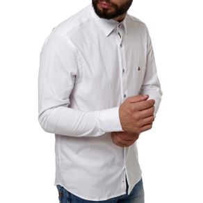 Camisa Manga Longa Masculina Branco G