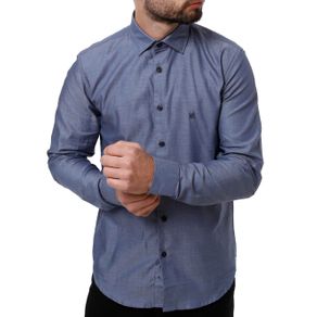 Camisa Manga Longa Masculina Elétron Azul GG