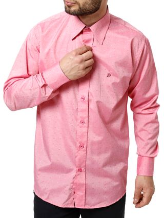 Camisa Manga Longa Masculina Rosa
