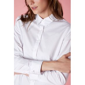 Camisa Manga Longa Pesponto Branco - 36