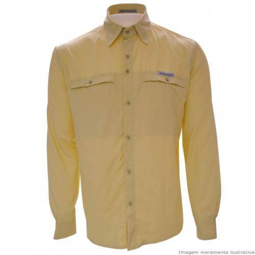 Camisa Trek Fisch Masculina Cor Amarela de Secagem Rápida Guepardo
