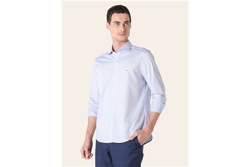 Camisa Menswear Slim Maquinetada - Azul - P